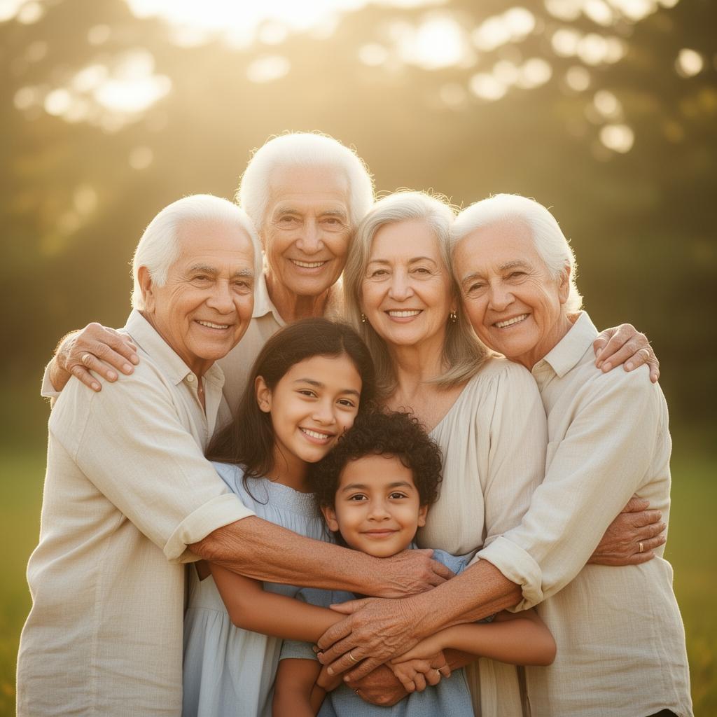 Família unida em momento de acolhimento